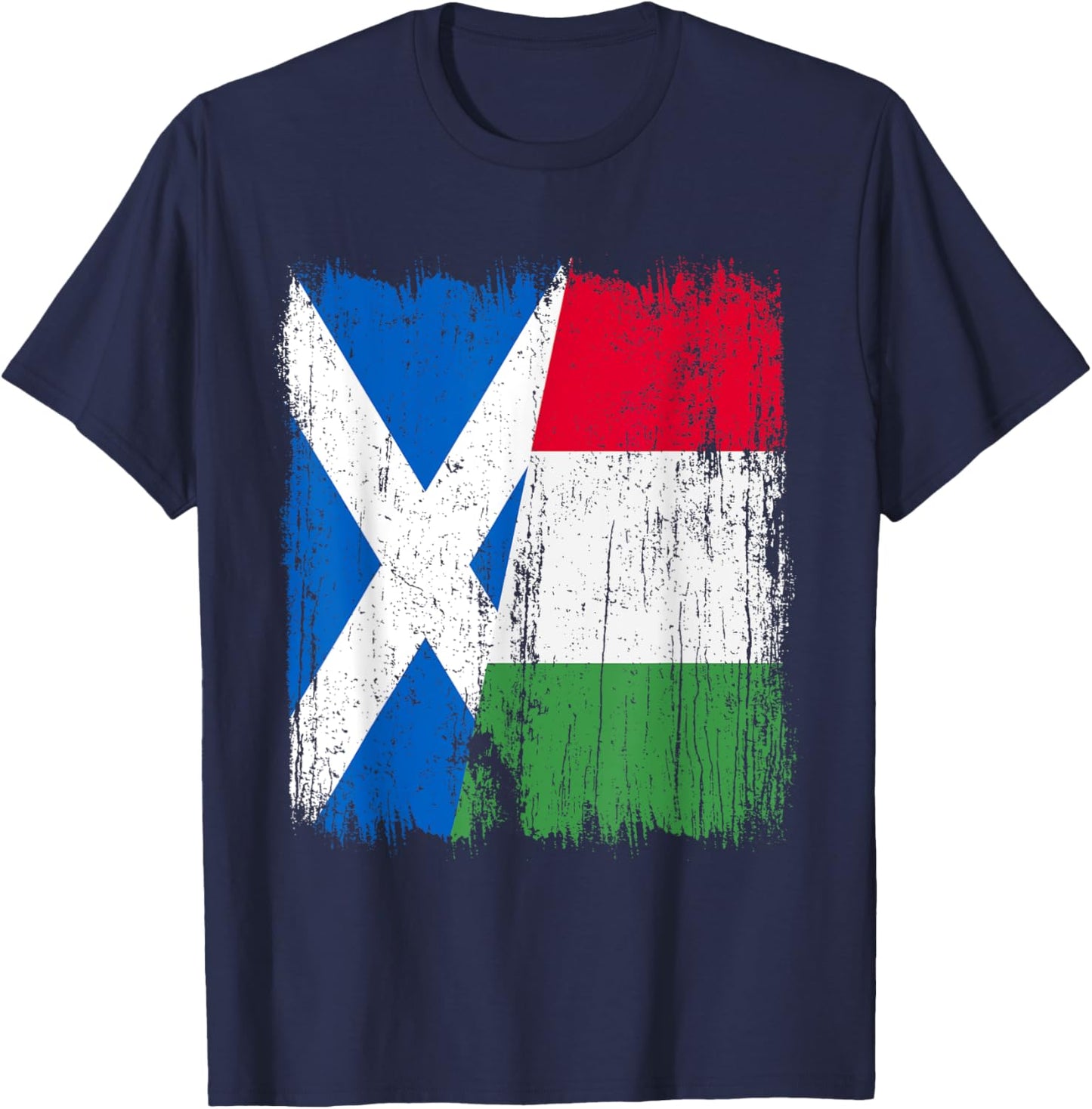 Scotland Italy Half Flag Proud Scottish Italian Pride T-Shirt - T-Shirt | Navy