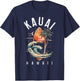 Kauai Hawaii Surf Hawaiian Vintage Surfing Surfer T-Shirt - T-Shirt | Navy