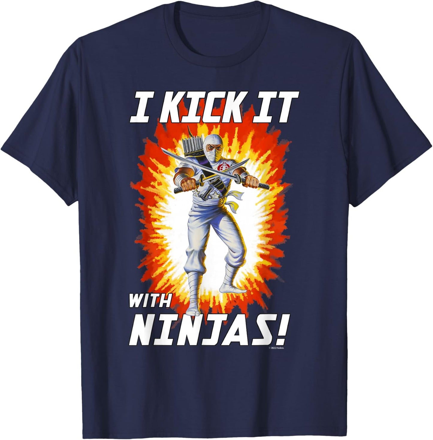 G.I. Joe I Kick It With Ninjas Storm Shadow Action Poster T-Shirt - T-Shirt | Navy