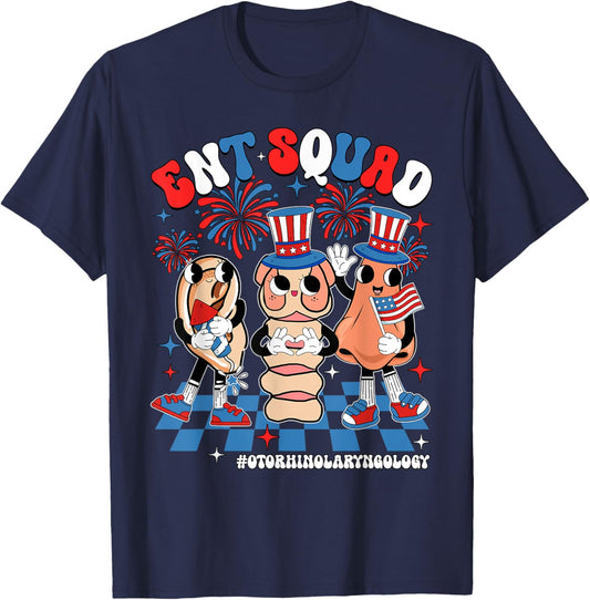 ENT Squad Independence Day Patriotic Otolaryngologist T-Shirt - T-Shirt | Navy