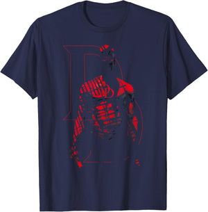 Marvel Comics Retro Daredevil in Red Shadows T-Shirt - T-Shirt | Navy