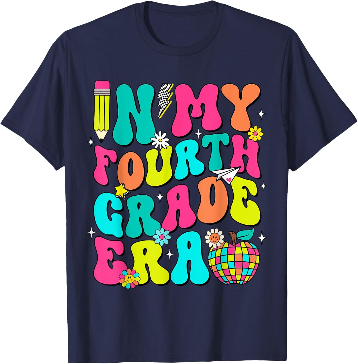 In My Fourth Grade Era Back To School First Day of School T-Shirt - T-Shirt | Navy
