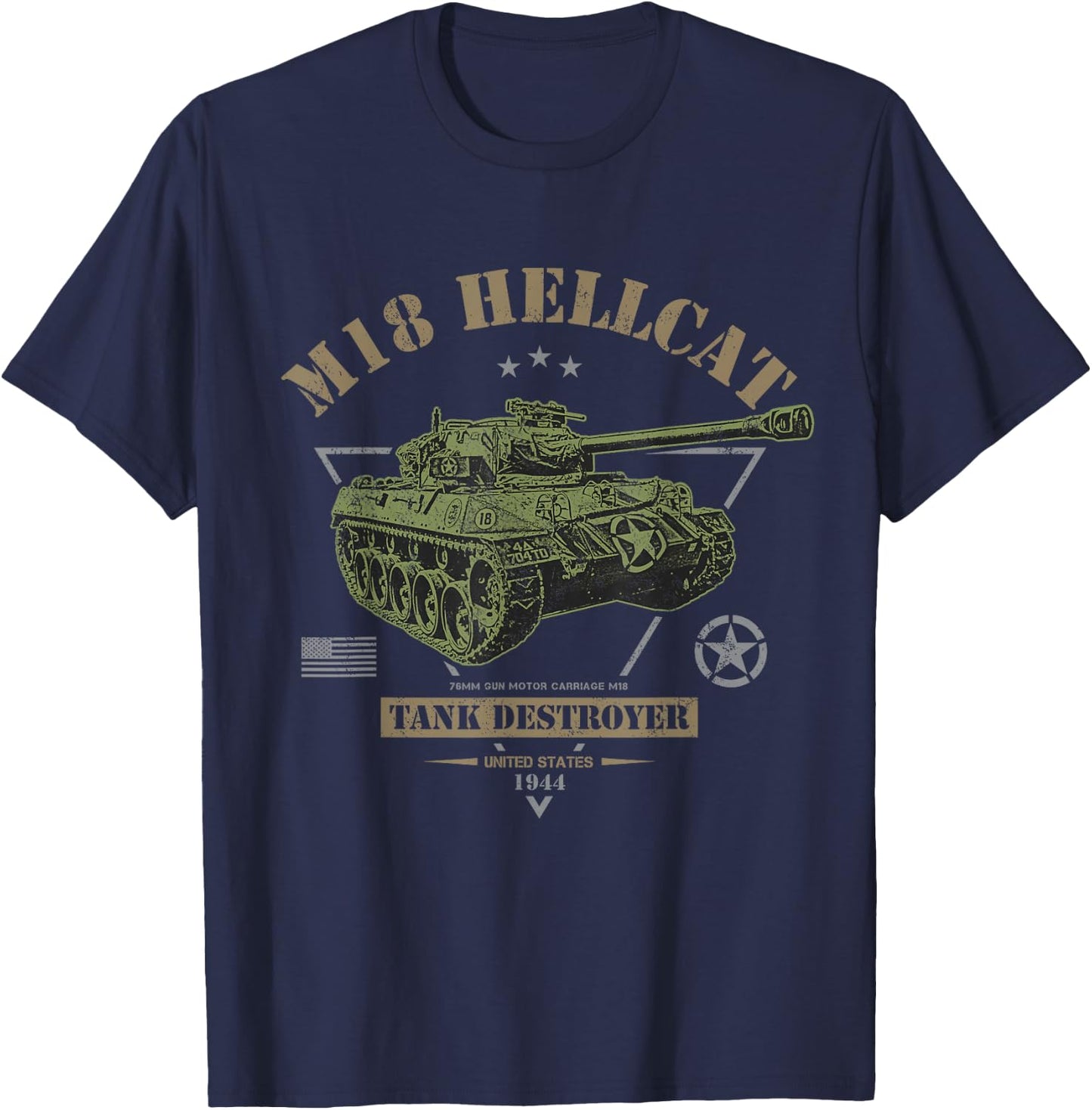 M18 Hellcat WW2 Tank Destroyer T-Shirt - T-Shirt | Navy