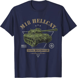 M18 Hellcat WW2 Tank Destroyer T-Shirt - T-Shirt | Navy