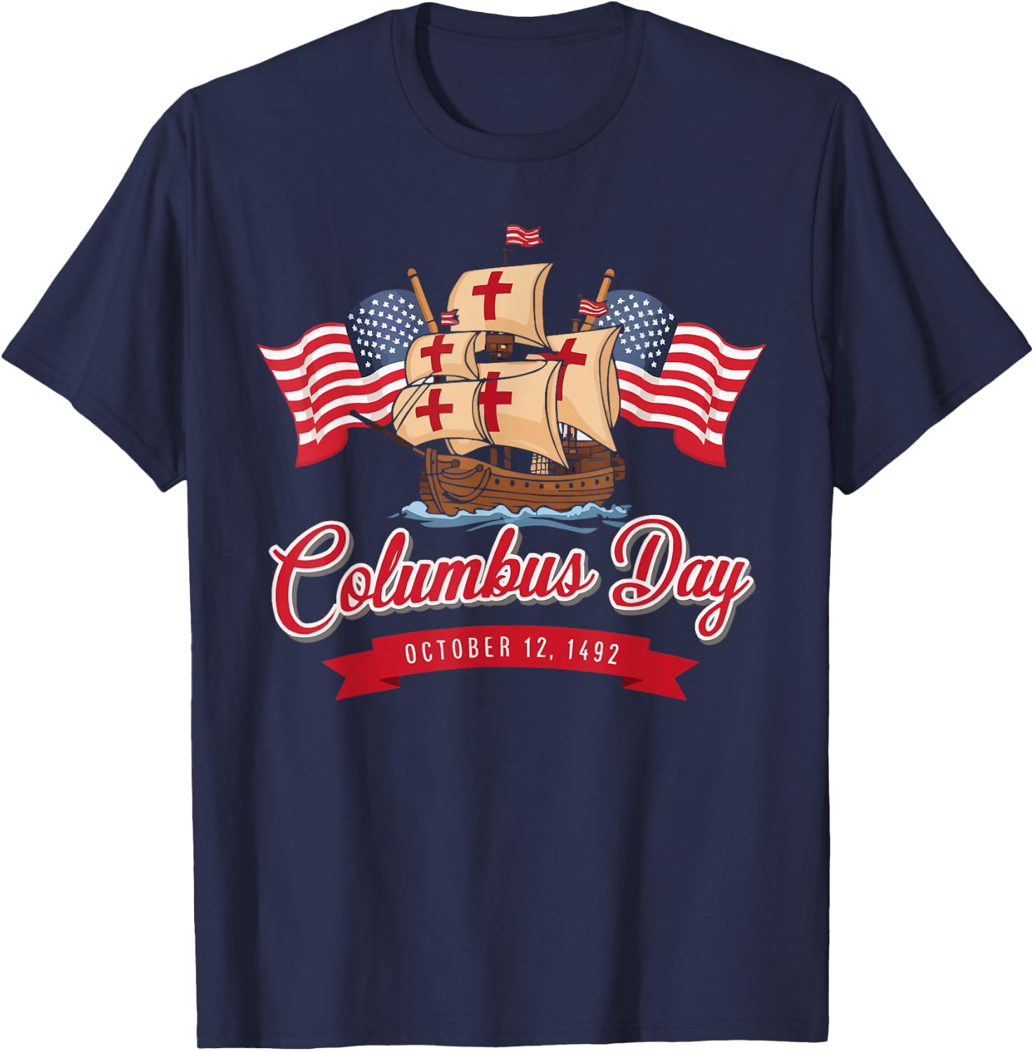 Columbus Day Christopher Columbus Italian American T-Shirt - T-Shirt | Navy