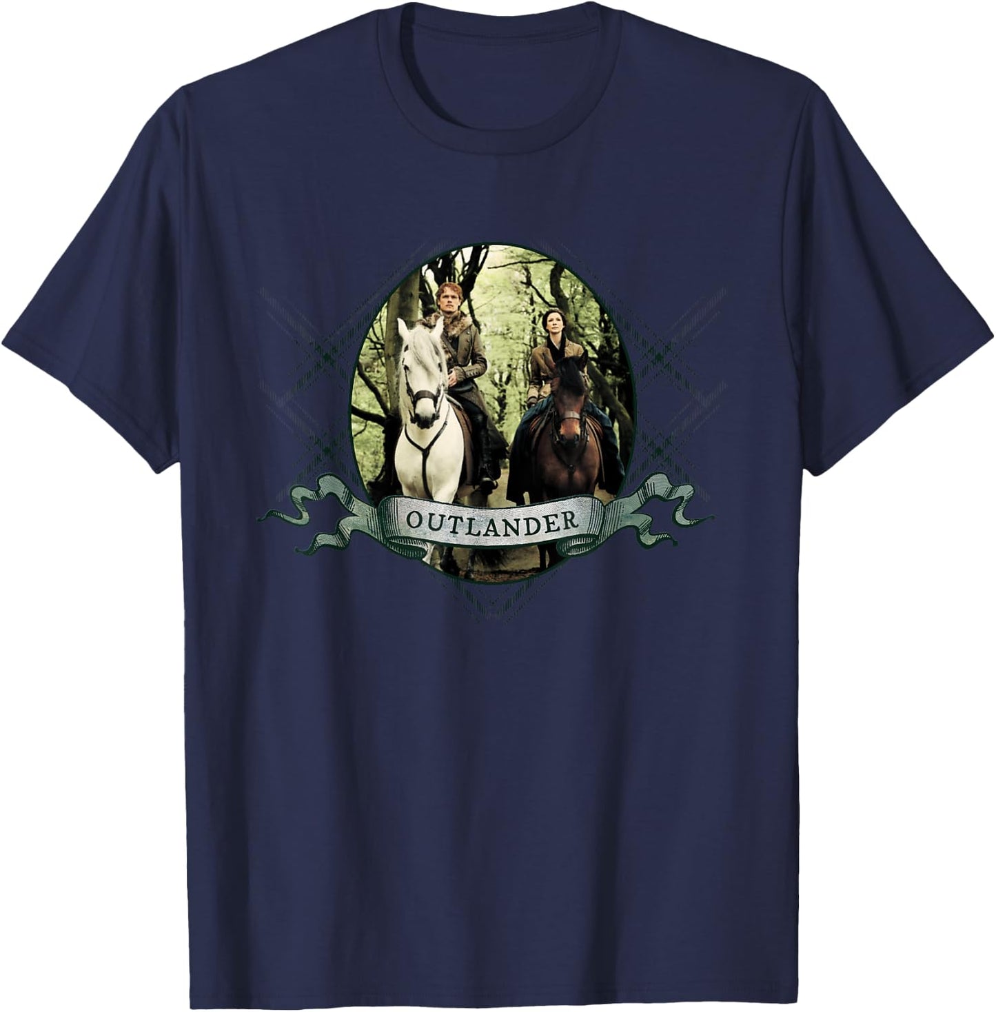Outlander Banner with Horses T-Shirt - T-Shirt | Navy
