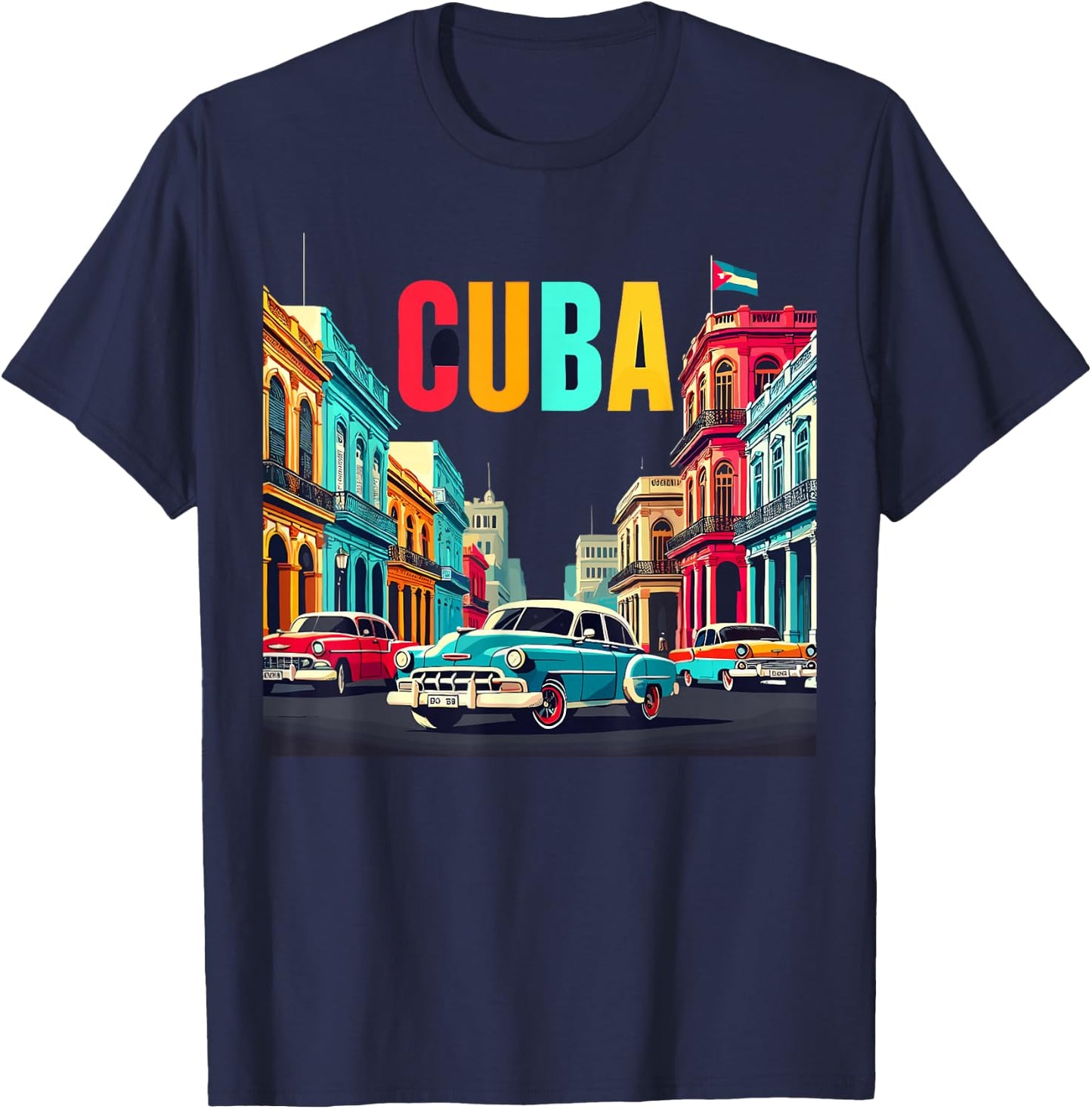 Cuba shirt 's Love Cuba Flag Design Cuban Roots T-Shirt - T-Shirt | Navy