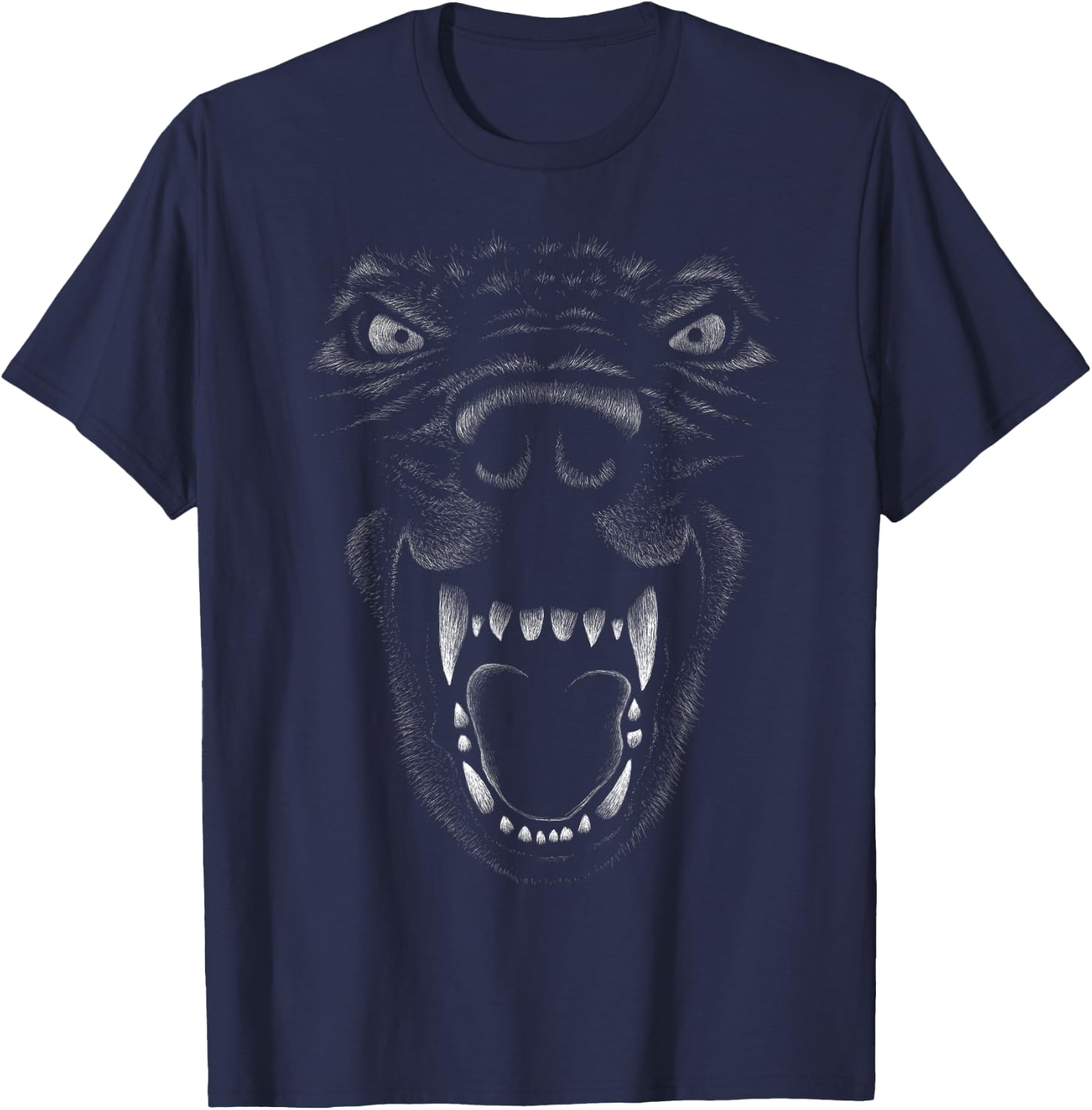 Scary Black Dog Outfit Face Costume Halloween T-Shirt - T-Shirt | Navy