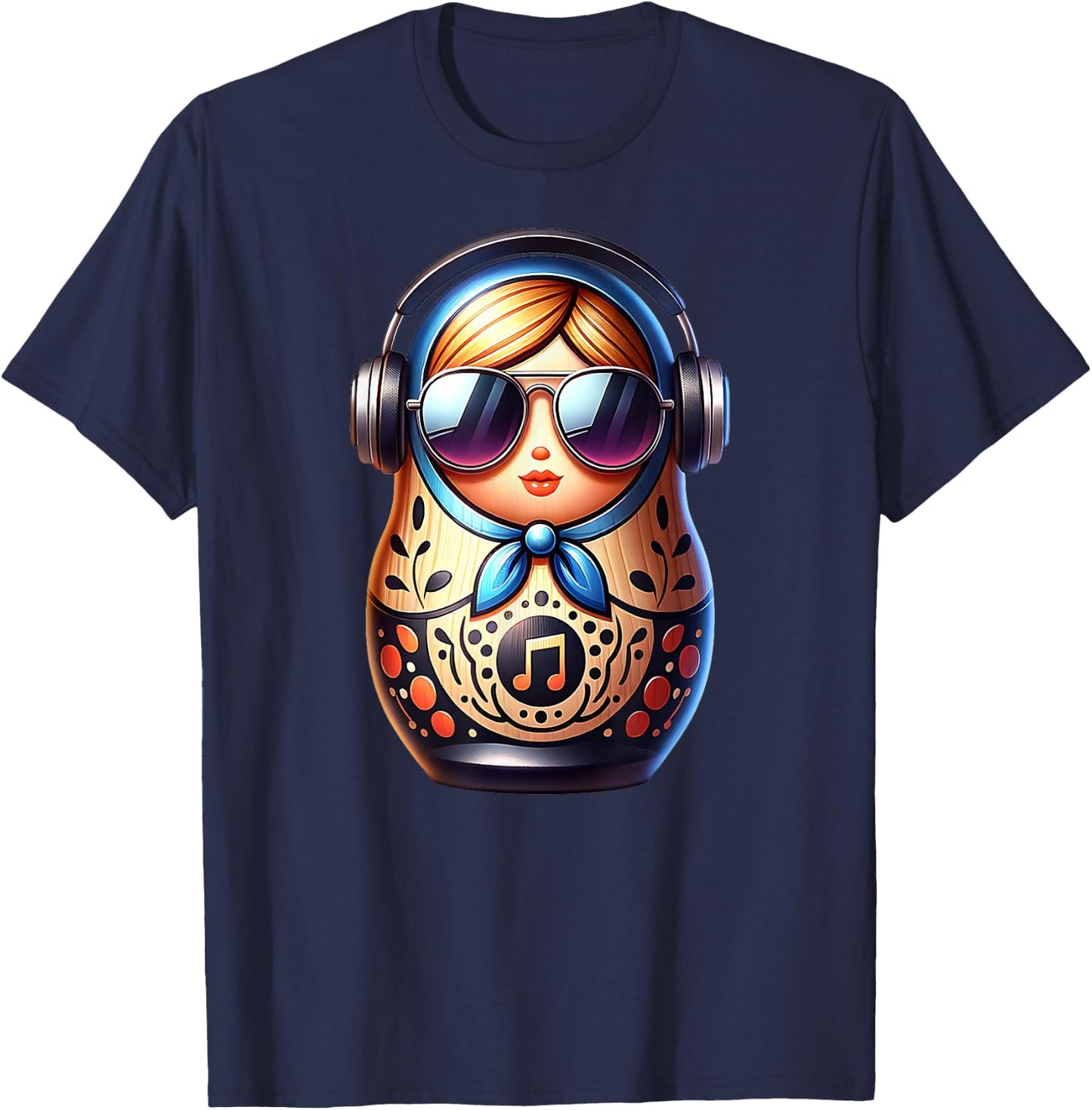 Russian Matryoshka Music Russia Russian Matryoshka T-Shirt - T-Shirt | Navy