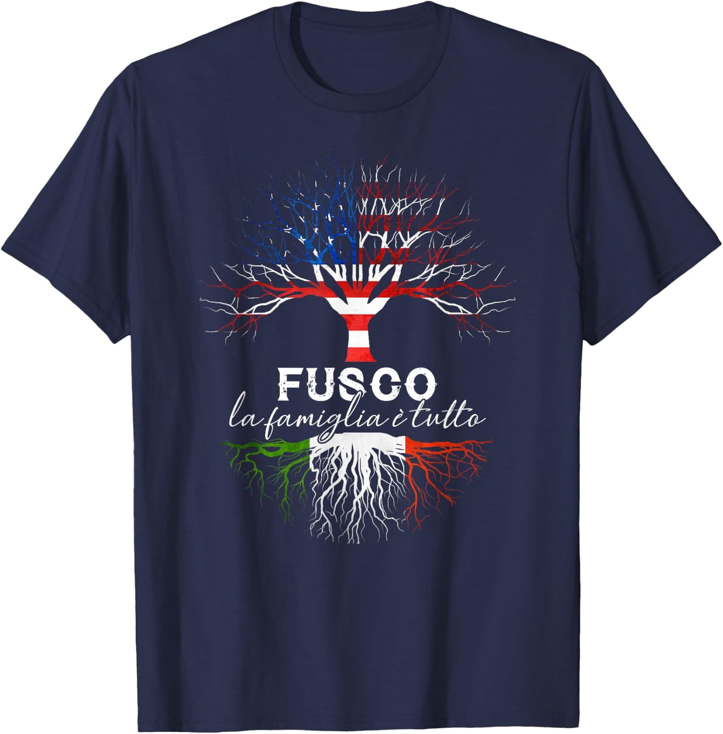Fusco Italian Family Name Italian Roots T-Shirt - T-Shirt | Navy
