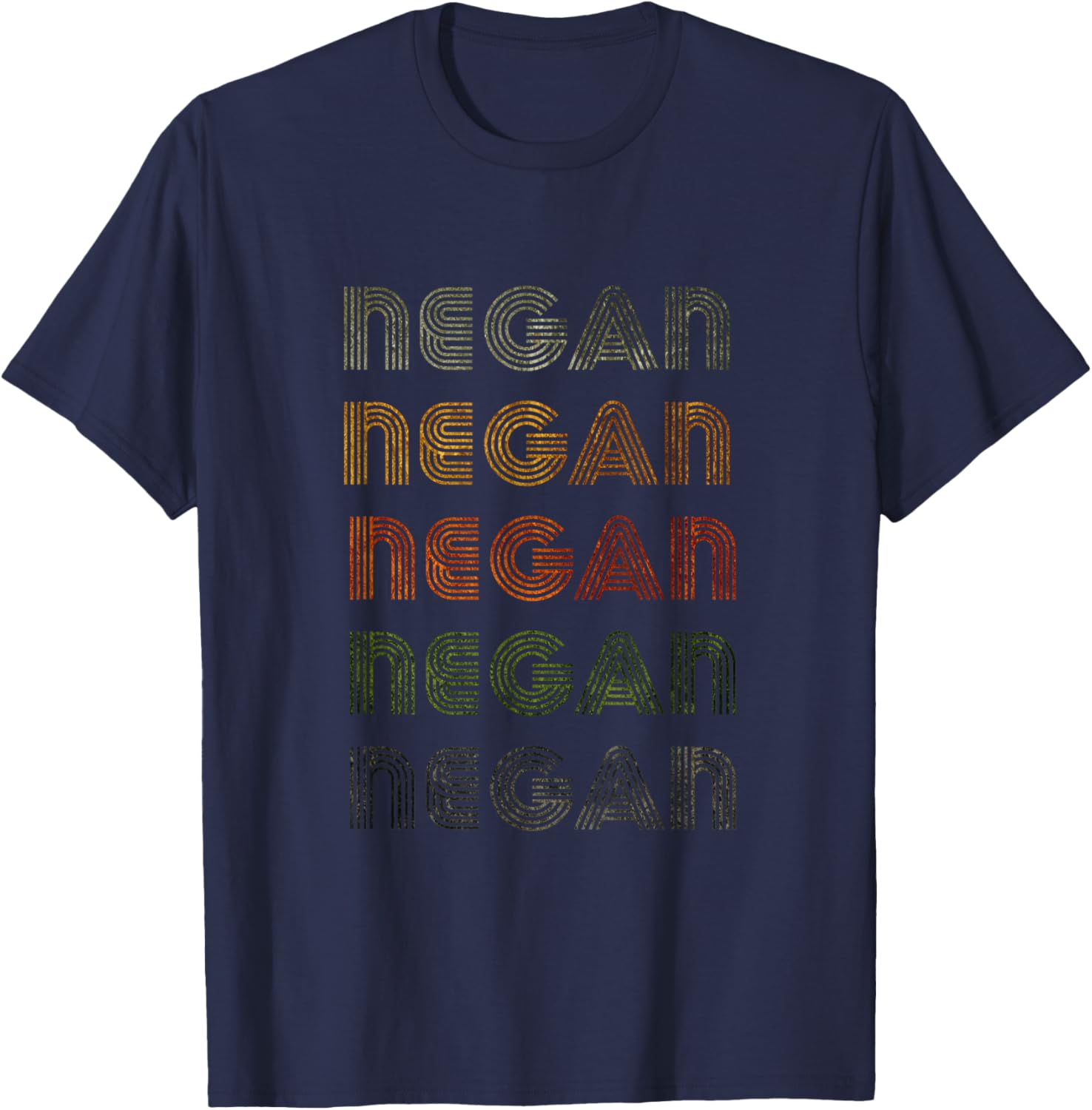 Love Heart Negan Grunge Vintage Style Black Negan T-Shirt - T-Shirt | Navy