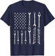 Patriotic Mechanic Tools Independence Day USA Flag T-Shirt - T-Shirt | Navy