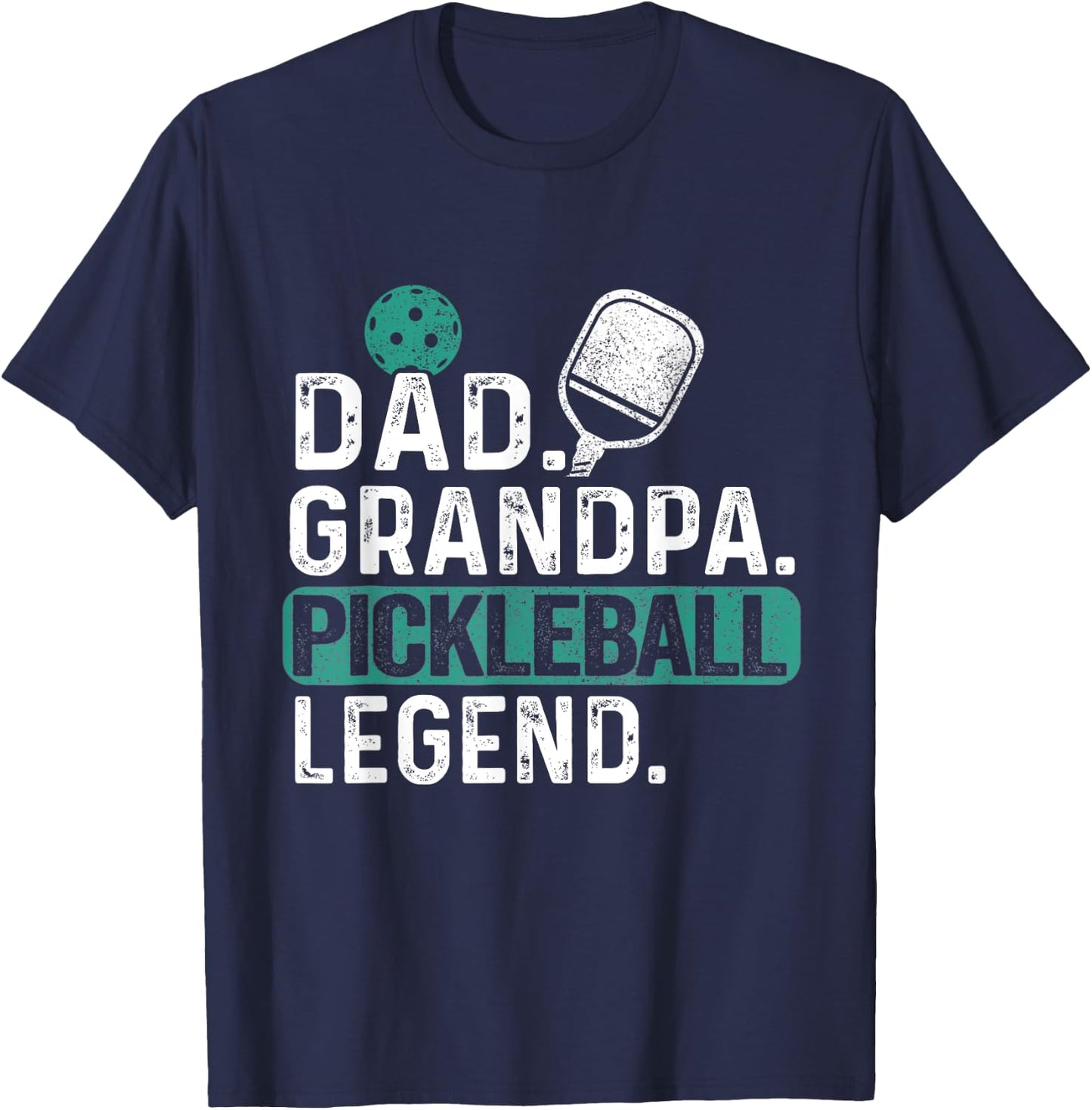 Dad Grandpa Pickleball Legend Player Funny Pickle Ball T-Shirt - T-Shirt | Navy