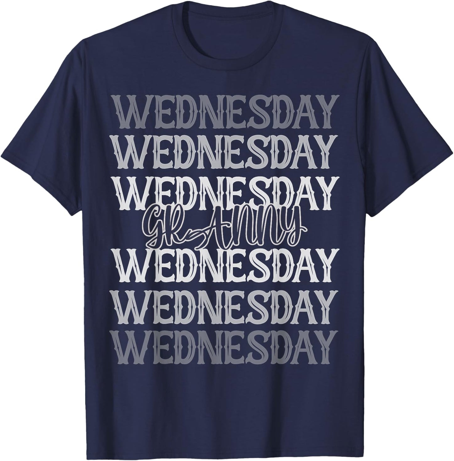 Heart Granny Grandma Mother's Day Family Christmas Wednesday T-Shirt - T-Shirt | Navy