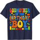 GodMother Of The Birthday Boy Building Block Birthday Party T-Shirt - T-Shirt | Navy