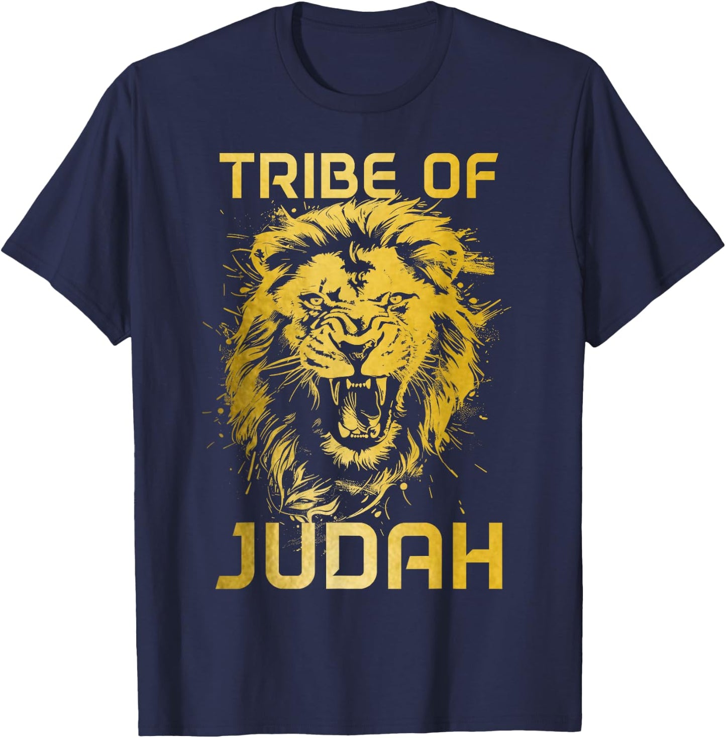 Lion Of Judah Tribe Hebrew Israelite Christian Jewish YHWH T-Shirt - T-Shirt | Navy