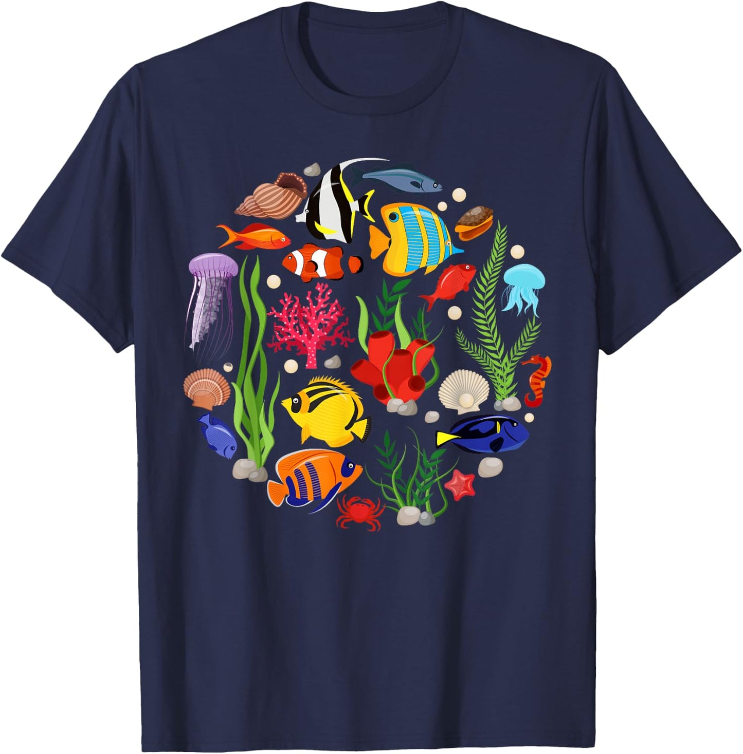 Cute Sea Animal Oceans Clownfish Aquarium Toddler Boy Girl T-Shirt - T-Shirt | Navy