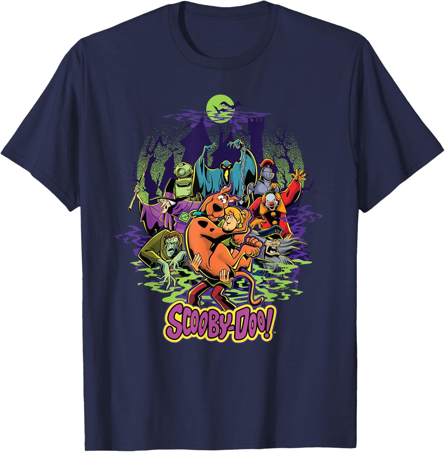 Scooby-Doo and Shaggy Chased by Monsters T-Shirt - T-Shirt | Navy