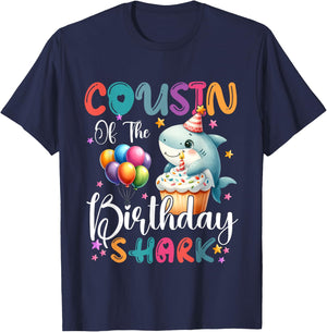 Cousin of the Shark Birthday Mom Matching Family T-Shirt - T-Shirt | Navy