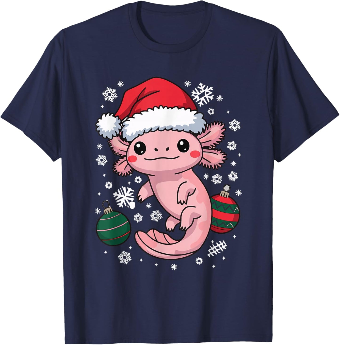 Axolotl Christmas T-Shirt - T-Shirt | Navy