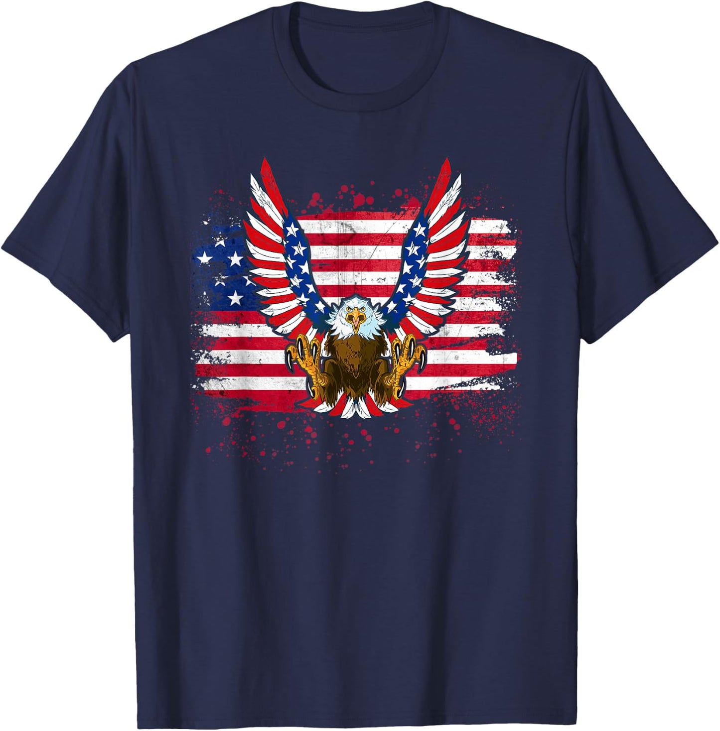 Patriotic Eagle 4th of July USA American Flag Men Women Kids T-Shirt - T-Shirt | Navy