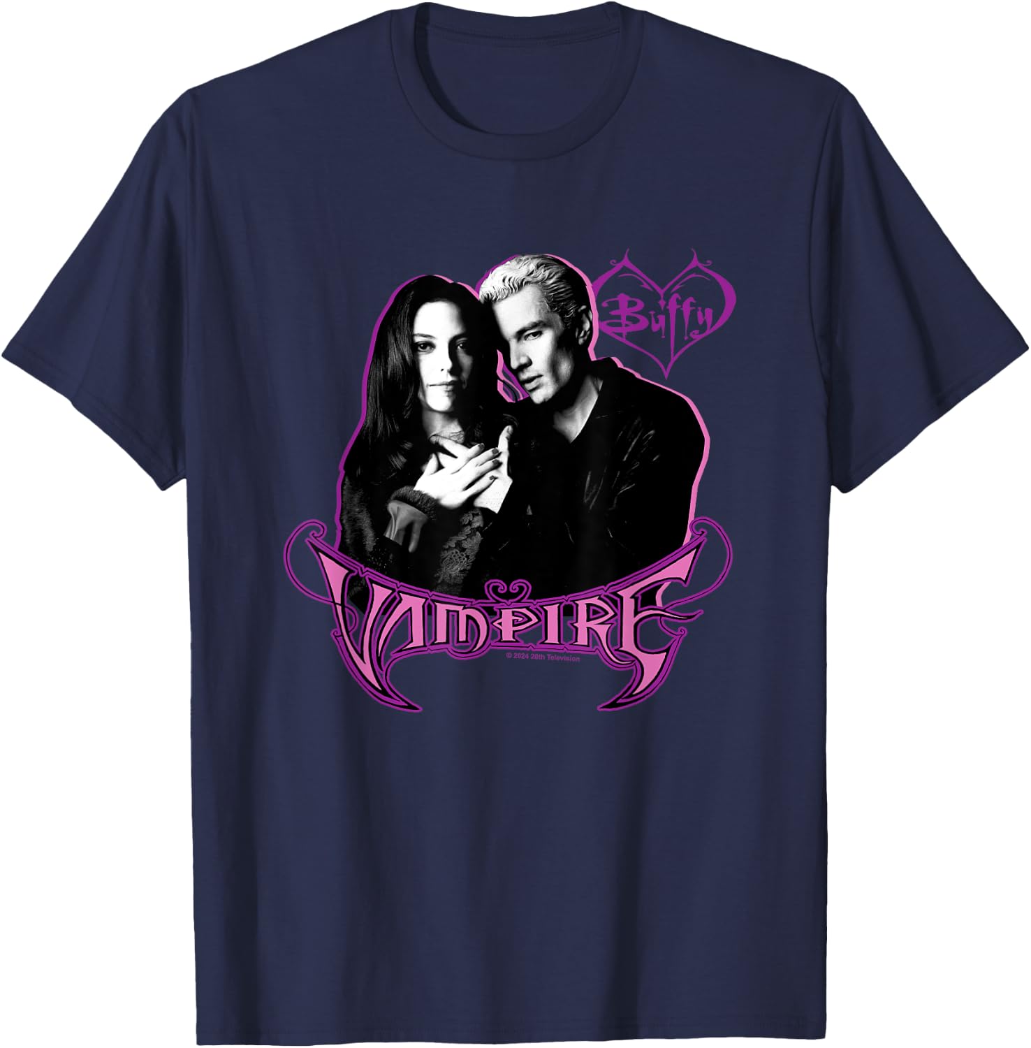 Buffy The Vampire Slayer Spike & Drusilla Nouveau Portrait T-Shirt - T-Shirt | Navy