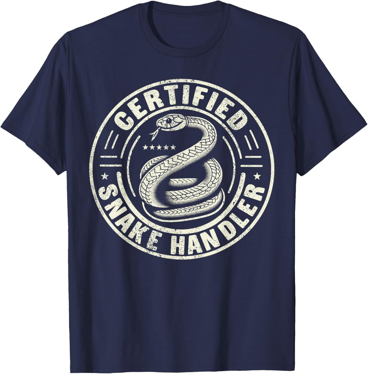 Certified Snake Handler - Snake Owner - Snake T-Shirt - T-Shirt | Navy