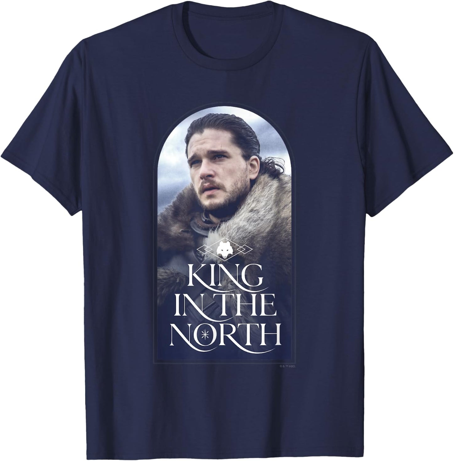 Game Of Thrones Jon Snow King In The North Cinematic Arch T-Shirt - T-Shirt | Navy