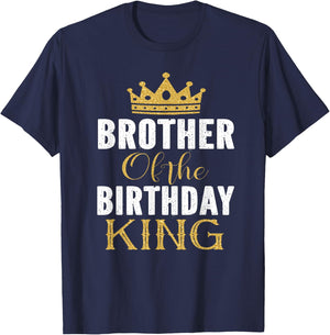 Brother Of The Birthday King Boys Bday Party Gift T-Shirt - T-Shirt | Navy