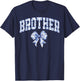 Brother Coquette Toile Blue Bow Floral Family Matching T-Shirt - T-Shirt | Navy