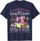 Funny Quilting It Started Out As A Harmless Hobby Sewing T-Shirt - T-Shirt | Navy