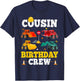 Cousin Birthday Crew Boy Construction Trucks Vehicles Kid T-Shirt - T-Shirt | Navy