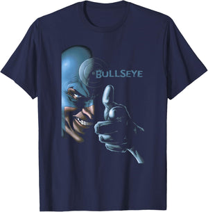Marvel Comics Vintage Bullseye Big Face Poster T-Shirt - T-Shirt | Navy