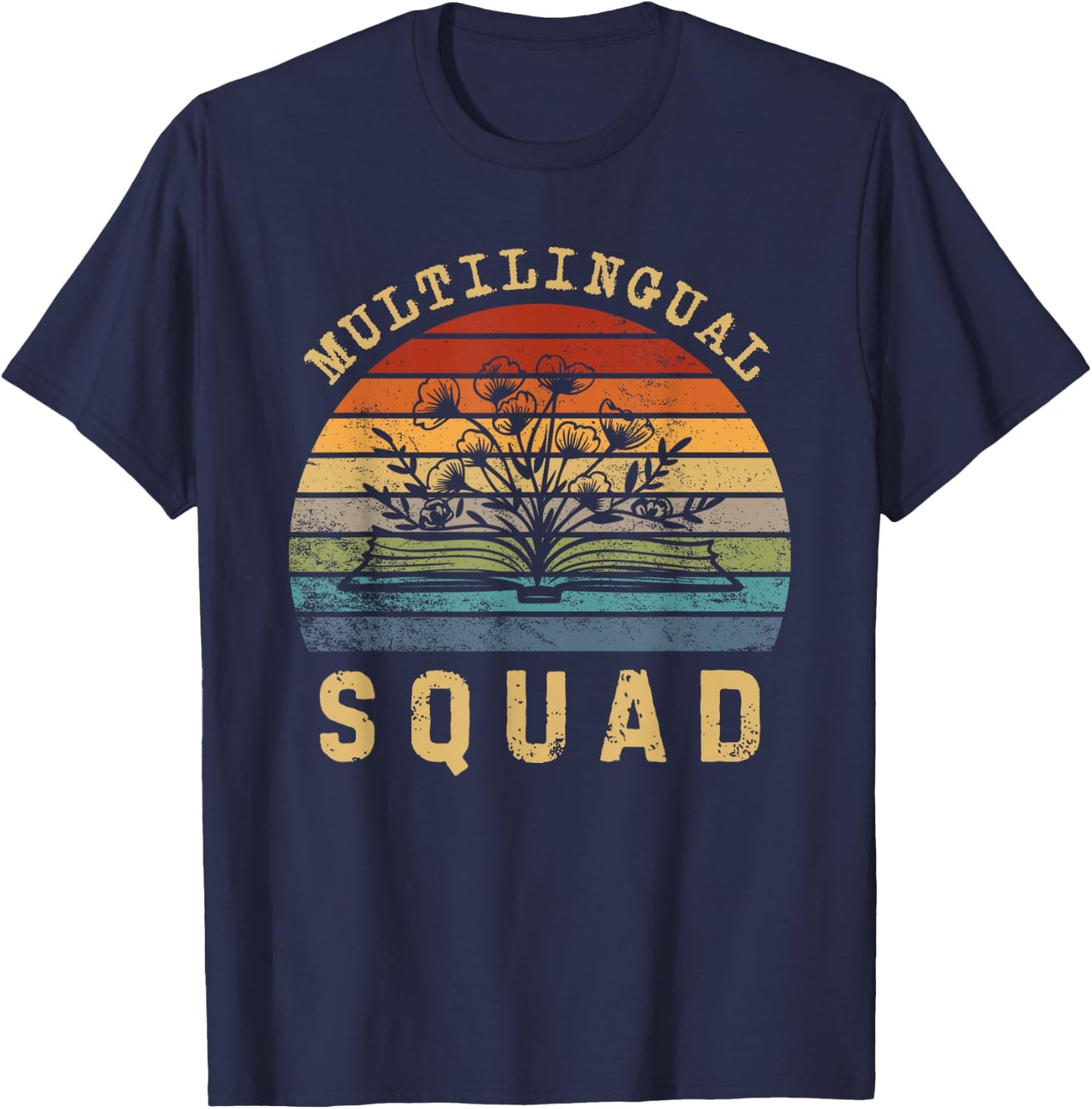 Multilingual Squad International Teach Language Literacy Day T-Shirt - T-Shirt | Navy