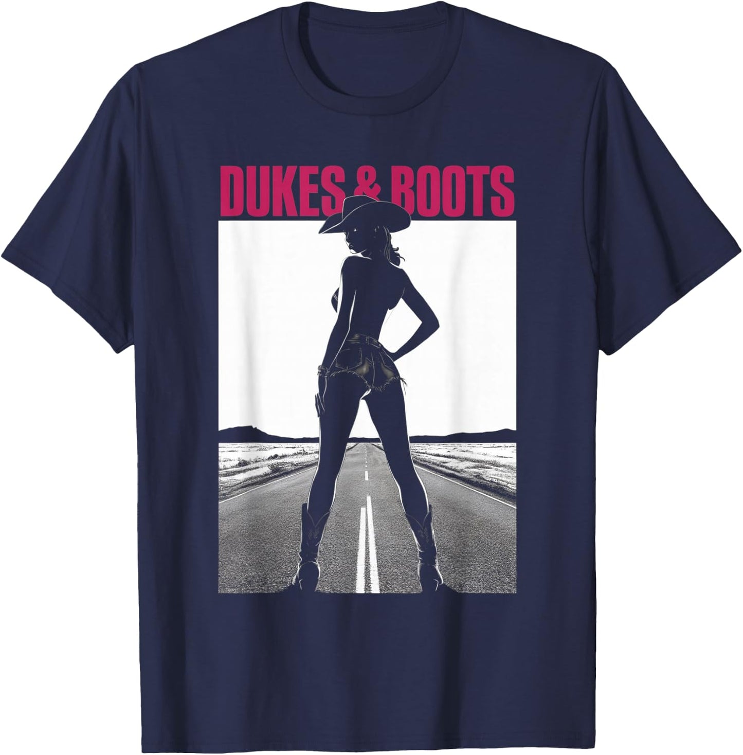 Dukes and Boots Cool Daisy Cowgirl Chick T-Shirt - T-Shirt | Navy
