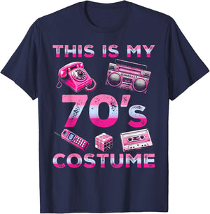 This is my 70's Costume Outfit Seventies Retro Party T-Shirt - T-Shirt | Navy