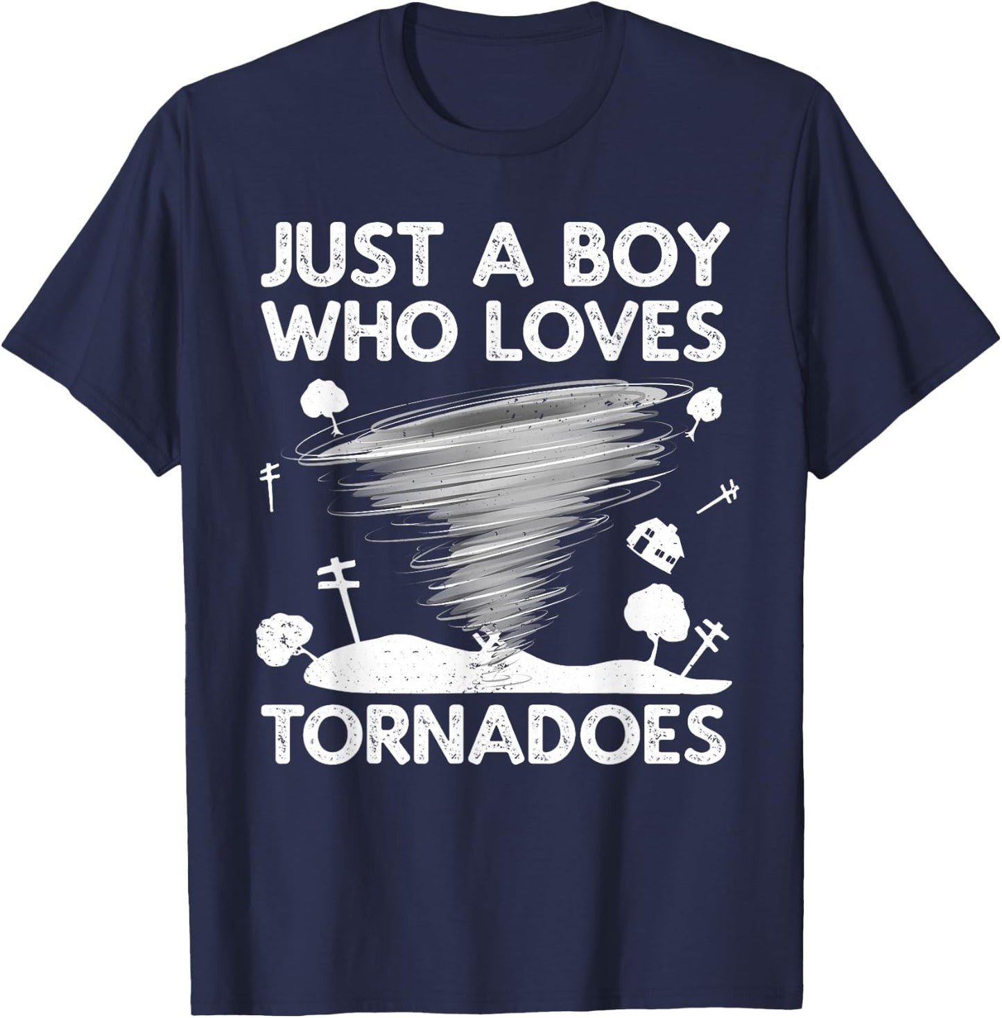 Funny Tornado Art Boys Weather Storm Tornado Chaser T-Shirt - T-Shirt | Navy
