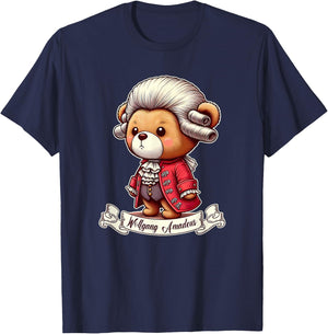 Wolgang Amadeus Mozart Shirt Cute Teddy Bear Classical Music T-Shirt - T-Shirt | Navy