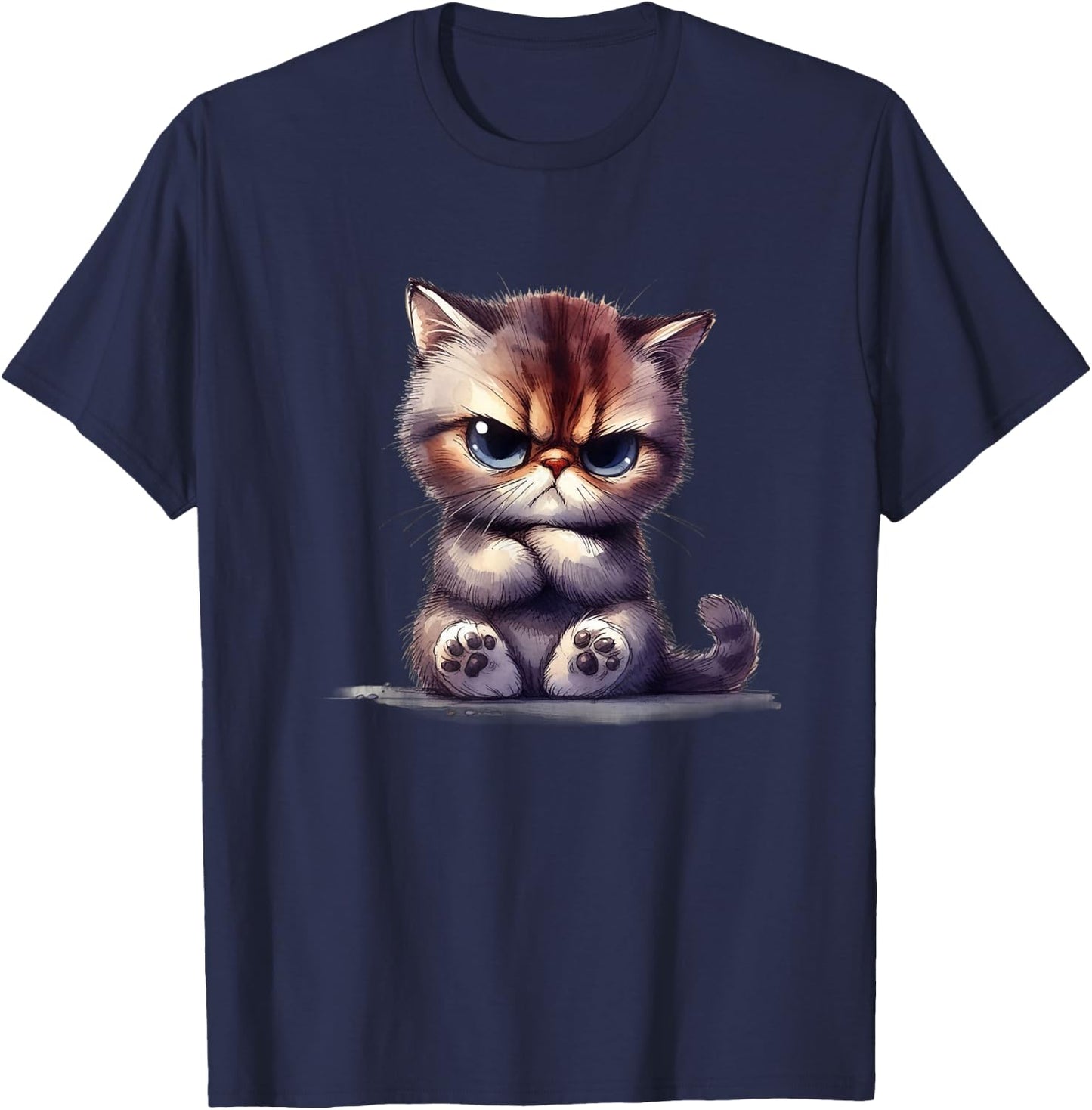 Funny Animals Grumpy Cats T-Shirt - T-Shirt | Navy