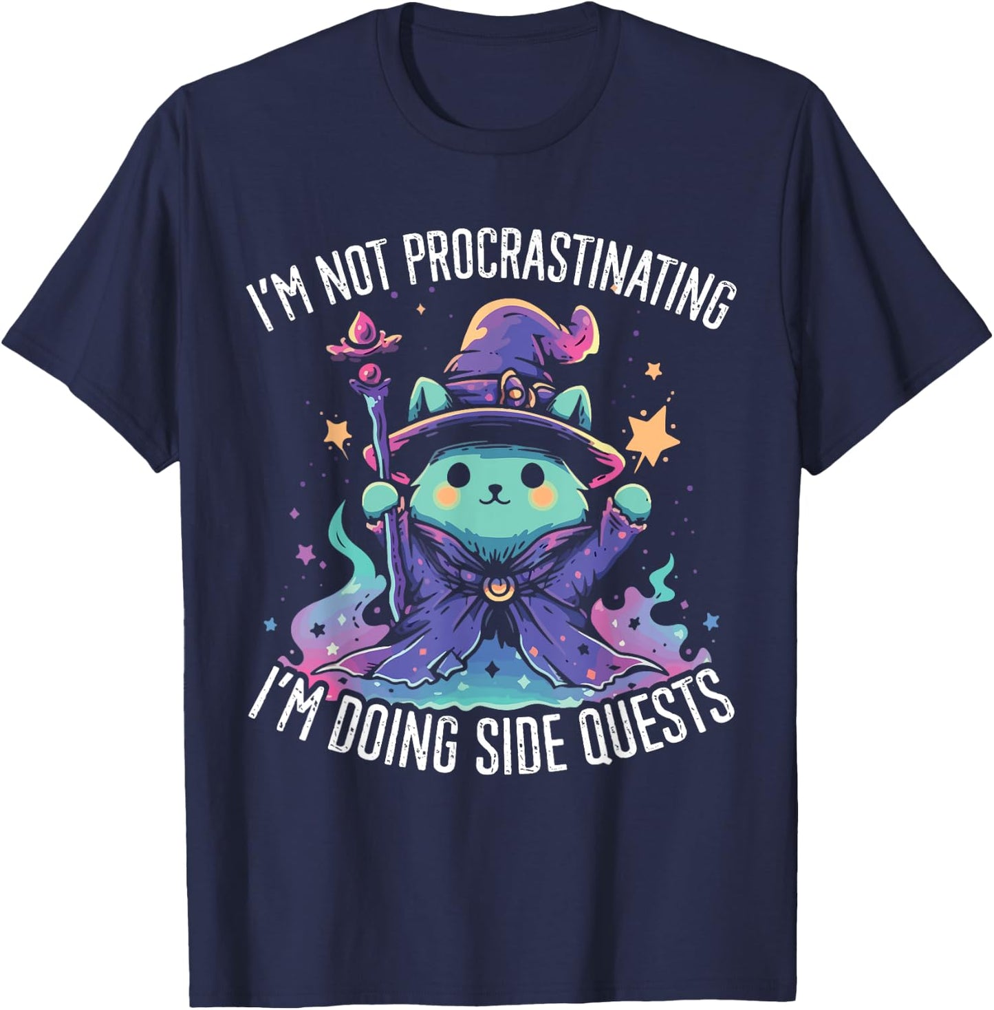 Side Quests Procrastinator MMORPG MMO RPG Video Game T-Shirt - T-Shirt | Navy