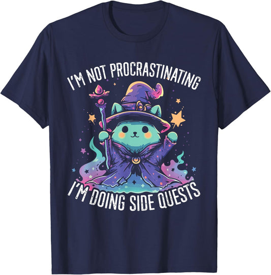 Side Quests Procrastinator MMORPG MMO RPG Video Game T-Shirt - T-Shirt | Navy