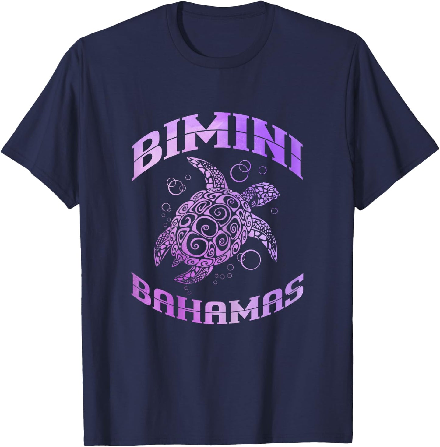 Bimini Bahamas Sea Turtle Beach Vacation Summer T-Shirt - T-Shirt | Navy