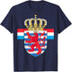 Luxembourg National Lion Emblem and Flag T-Shirt - T-Shirt | Navy