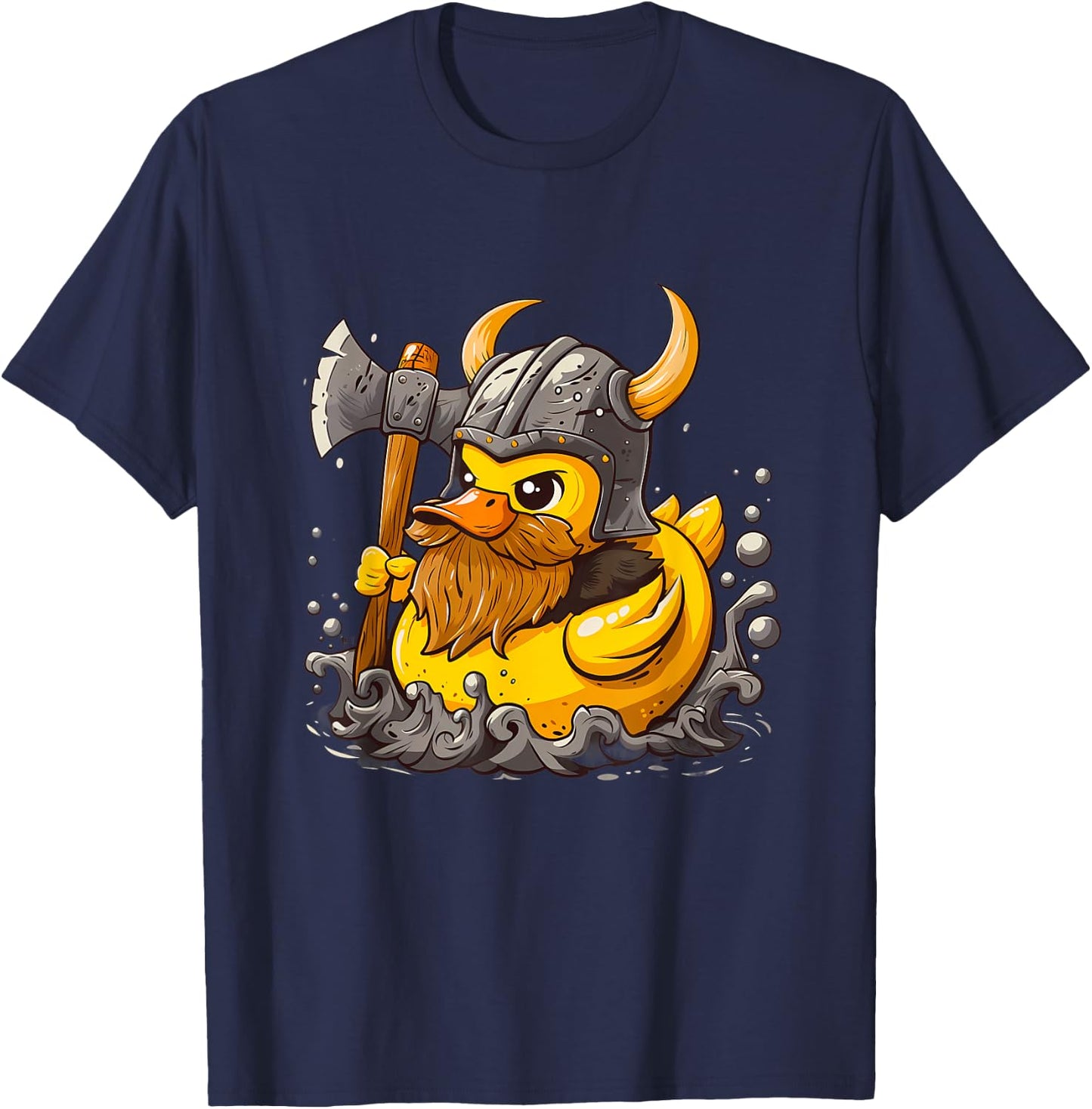 Rubber Duck Viking Duck Viking Helmet Rubber Duckling T-Shirt - T-Shirt | Navy