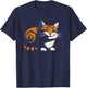 Cat Snail - Vintage Funny Graphic 2 in 1 Cat Snail Lover T-Shirt - T-Shirt | Navy