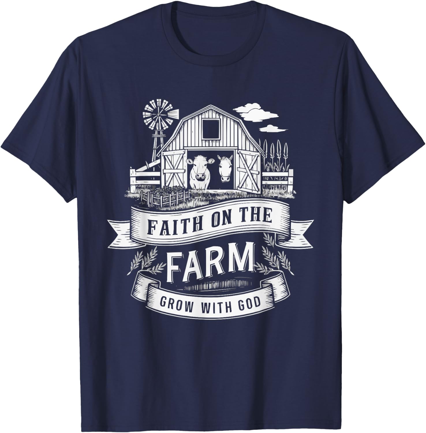 VBS Farm VBS Squad Vacation Bible School Christian Teacher T-Shirt - T-Shirt | Navy