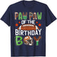 Paw Paw Of The Birthday Boy Game Day Football T-Shirt - T-Shirt | Navy