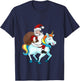 Funny Santa Claus Riding A Unicorn Cute Christmas Lover T-Shirt - T-Shirt | Navy