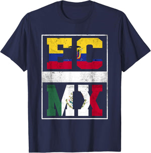 Ecuador and Mexico Mix Ecuadorian Mexican Roots T-Shirt - T-Shirt | Navy