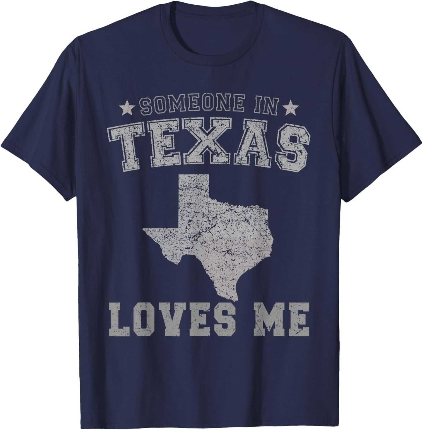 Someone in Texas Loves Me Heart Vintage State T-Shirt - T-Shirt | Navy
